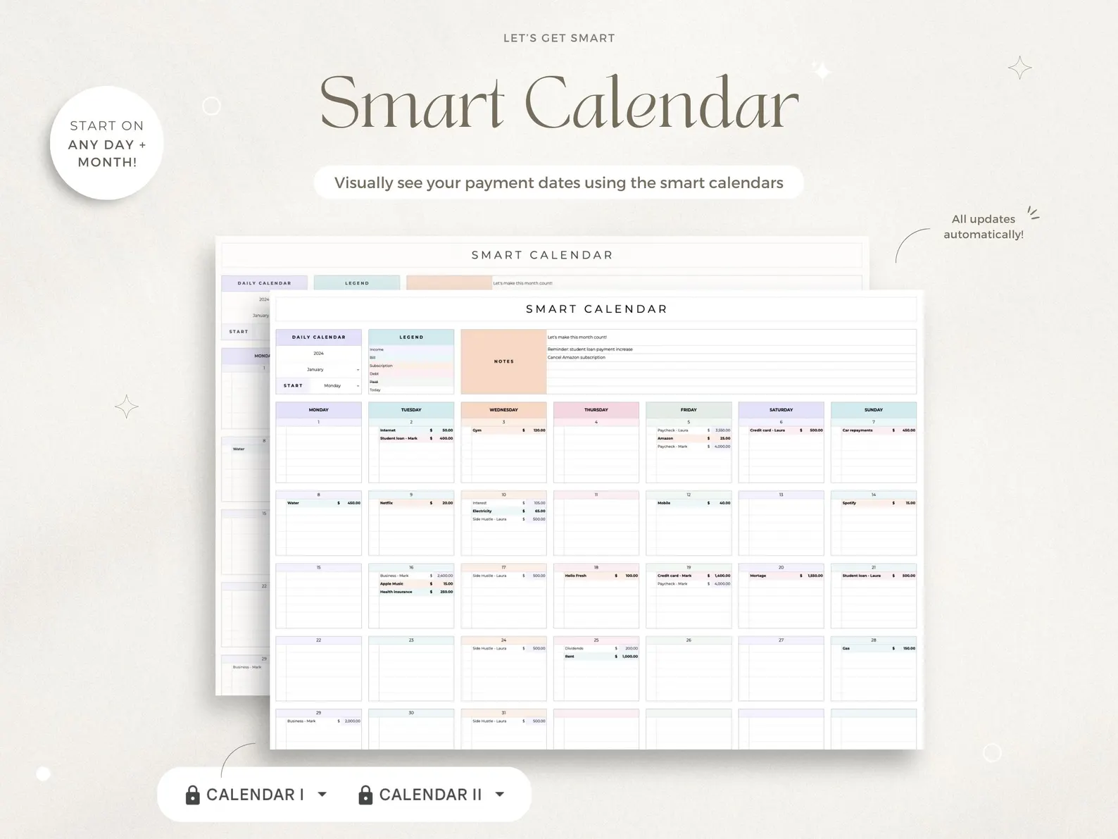 Productivity Planner Bundle Spreadsheet To-Do List Template Task Tracker Budget Google Sheets 2025 Calendar 2025 Habit Tracker Organization - Image 7