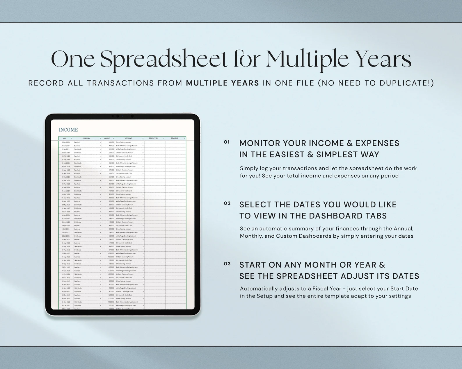 Income and Expense Tracker Spreadsheet Personal Financial Planner Excel Spreadsheet Monthly Expense Tracker Google Sheets Template Finance - Image 11